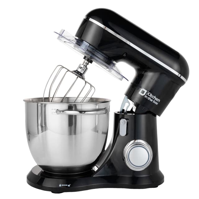 Kitchen in the box Stand Mixer, 6.5QT Electric Food Mixer, 10 Speeds 3-IN-1 Kitchen Mixer for Daily Use with Egg Whisk,Dough Hook,Flat Beater (Black)