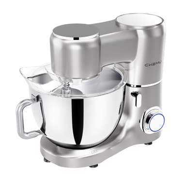 CKEMU Stand Mixer, 9-Quart Stainless Steel Bowl, 660W Professional Power, Multiple Speed Options, Sturdy Design, Easy to Clean, Lifetime Support, SM-1550(Silver)