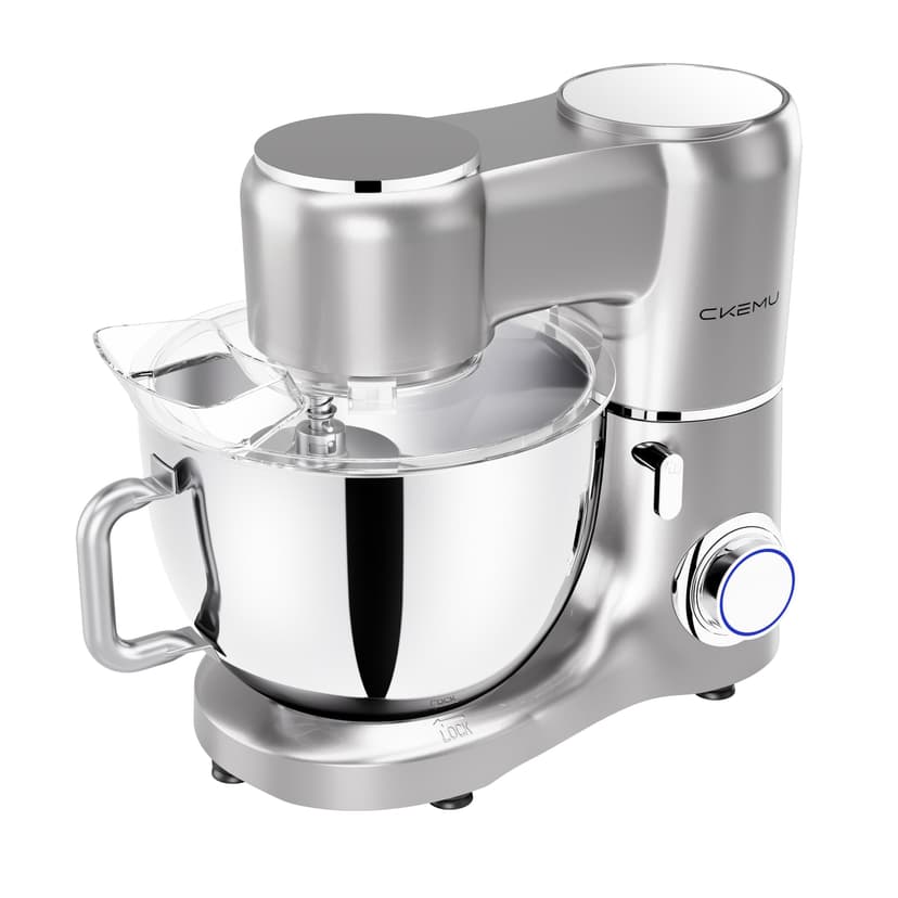 CKEMU Stand Mixer, 9-Quart Stainless Steel Bowl, 660W Professional Power, Multiple Speed Options, Sturdy Design, Easy to Clean, Lifetime Support, SM-1550(Silver)