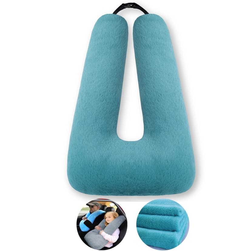 FHSGGP Travel Pillow Car Pillow Kid Car Sleeping The Sleeping Aid for Adults and Kids on Road Trips Kids Travel Pillow Emerald Green
