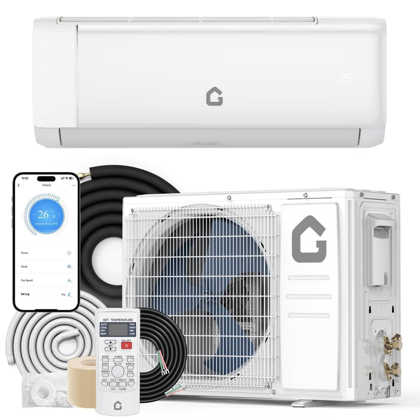 IDEALHOUSE 24,000 BTU Mini Split Air Conditioner and Heat Pump, 21 SEER2 Ultra Quiet 208-230V Ductless AC with WiFi & Alexa Control, Cools/Heats up to 1500 Sq.Ft, Easy Installation Kit