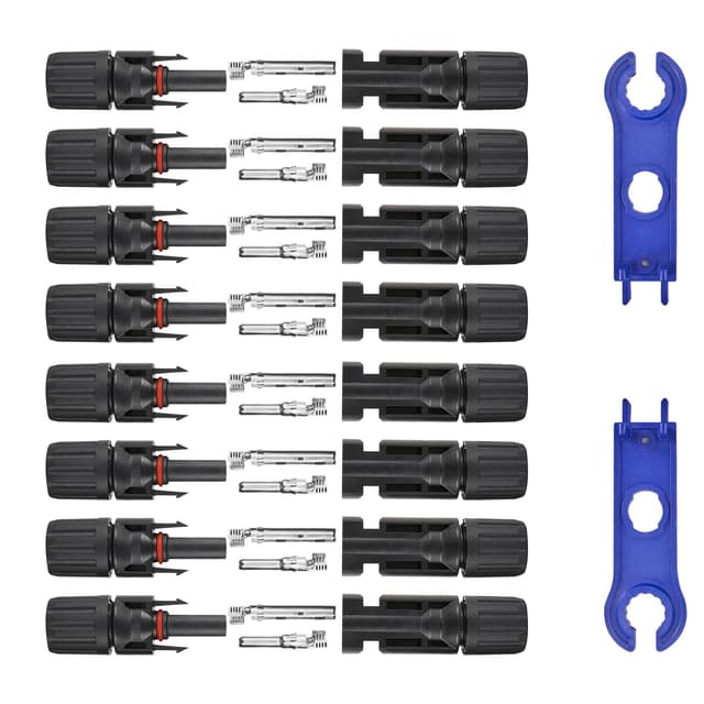 Usngsny 16 PCS Solar Panel Connectors, Male/Female IP67 Waterproof 1000V 30A Solar Cable Connectors (8 Pairs) with 2 Spanners（10AWG）