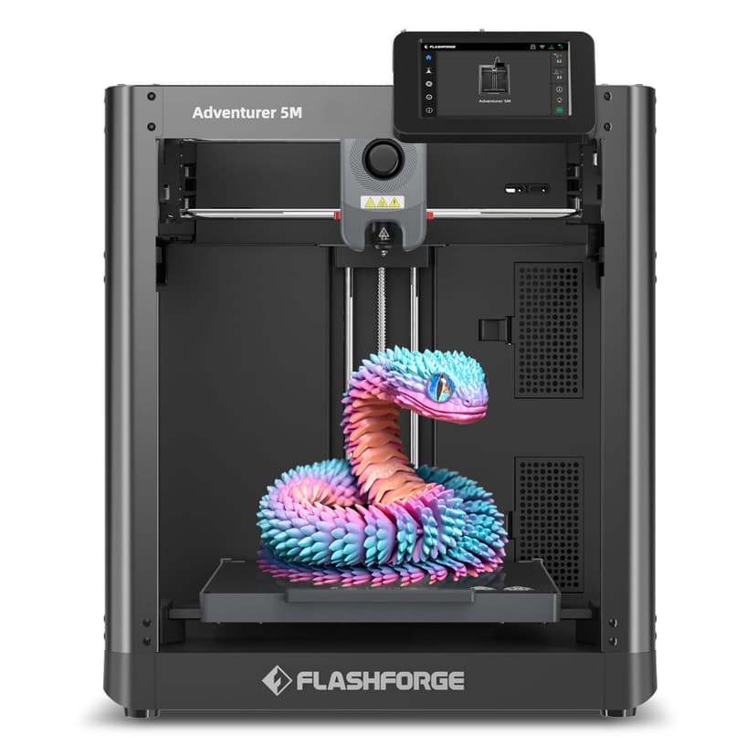 FLASHFORGE Adventurer 5M 3D Printer with Fully Auto Leveling, Max 600mm/s High Speed Printing, 280°C Direct Extruder with 3S Detachable Nozzle, CoreXY All Metal Structure, Print Size 220x220x220mm