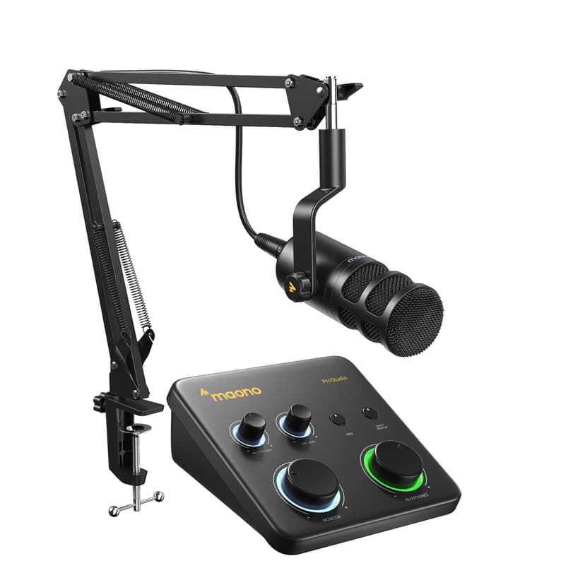 MAONO USB Audio Interface for PC: Interface with XLR Input 24-bit/192kHz Routing Software LOOPBACK ASIO Driver for Recording Music, Home-Studio, Guitar, Podcast, Streaming, DAW(PS22 Lite+PD100S)