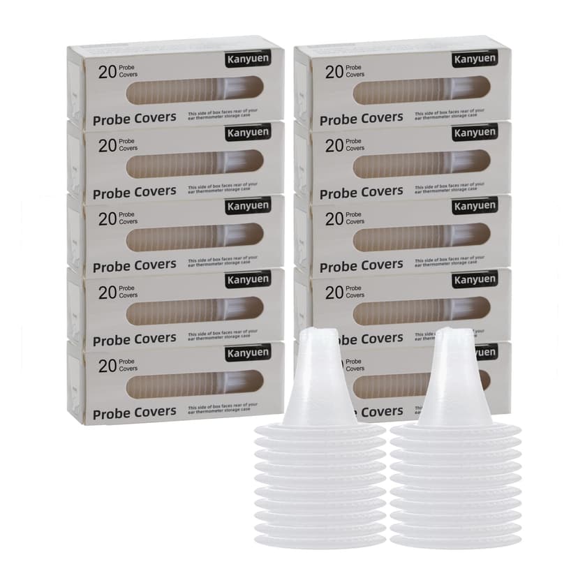 Kanyuen 200X Ear Thermometer Probe Covers, Disposable Lens Filters for Braun Thermoscan Themometer, BPA-Free, Refill Covers for Accurate Digital Temperature Readings