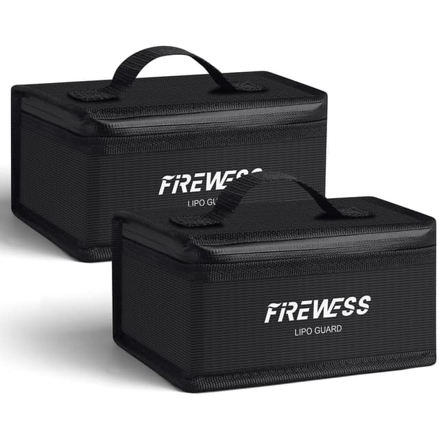 2 Pack Lipo Safe Bag Fireproof, lithium battery bag fireproof and Explosionproof, Lipo Battery Storage Guard Safe Pouch for Charge and Storage