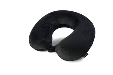 Brookstone Travel Neck Pillow - Lightweight Fleece Casing U-Shaped Stuffable Memory Foam Travel Pillow for Sleeping and Neck Support, Black