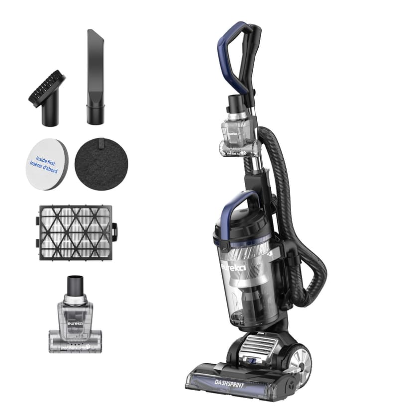Eureka Upright Vacuum Cleaner for Carpet and Hard Floor,Powerful Vacuum with Dual Cyclone Suction,Swivel Steering,Anti-Tangle,Large Dust Cup,NEU612BL, Blue