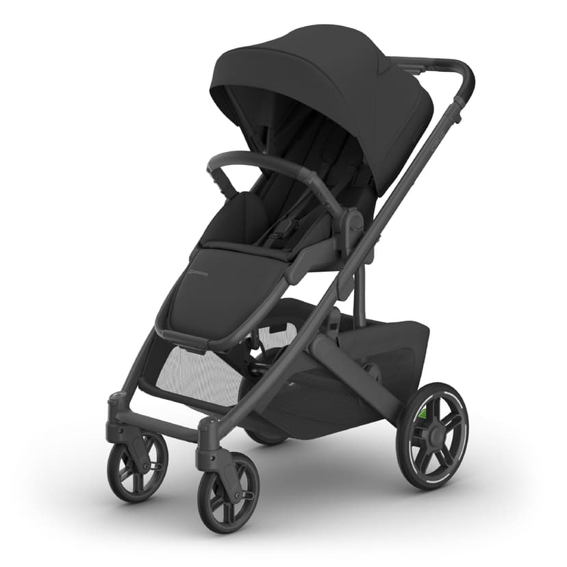 UPPAbaby Cruz V3 Stroller - from Birth + Car Seat Compatible - Full-Size, Reversible Seat - Infant Insert, Bug and Rain Shields Included - Jake (Charcoal/Carbon Frame/Black Leather)