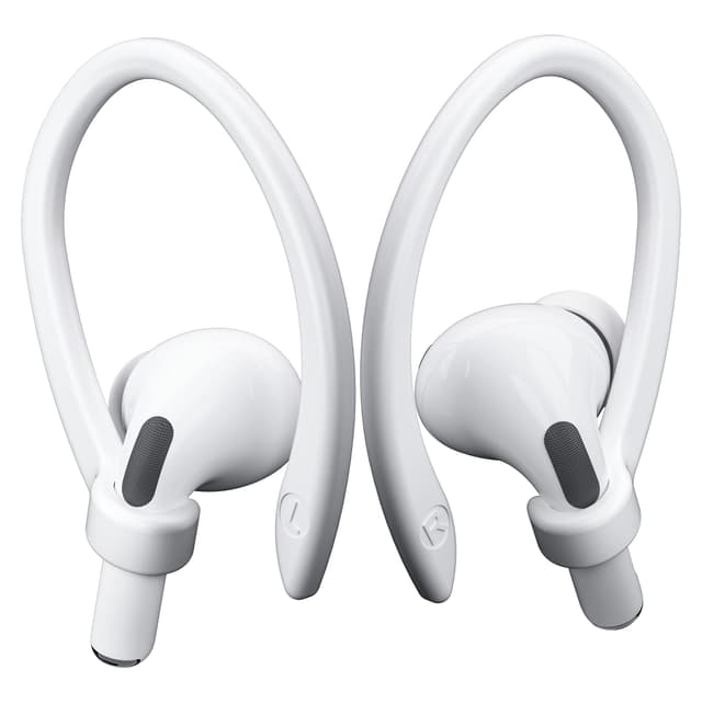 ICARERSPACE 2 Pairs AirPods Ear Hooks for AirPods Pro 2, Pro, 4, 3, 2 & 1 - Upgraded Anti Slip Sports Clip Hooks - White