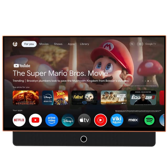 HSTrejanyx 27-Inch Portable Smart TV with Battery Operated, 1080P FHD Smart TV OS, HDR10, Dolby Audio, Chromecast & Bluetooth, Ideal for Outdoor Viewing, RV Trips, Sports & Movie Nights (G27F, Orange)