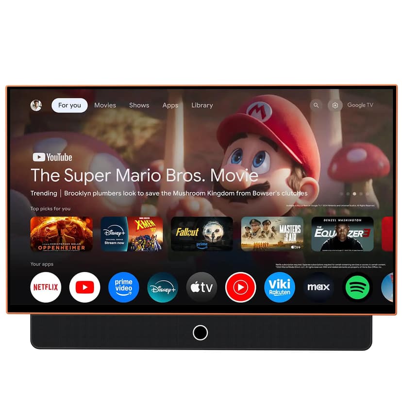 HSTrejanyx 27-Inch Portable Smart TV with Battery Operated, 1080P FHD Smart TV OS, HDR10, Dolby Audio, Chromecast & Bluetooth, Ideal for Outdoor Viewing, RV Trips, Sports & Movie Nights (G27F, Orange)