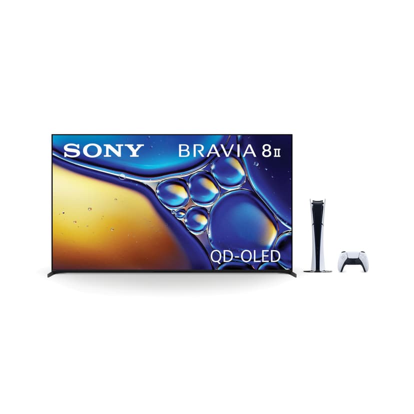 Sony BRAVIA 8 II 55 Inch 4K QD OLED Smart TV (K-55XR80M2, 2025 Model) with PlayStation 5 Digital Edition Slim Console Bundle
