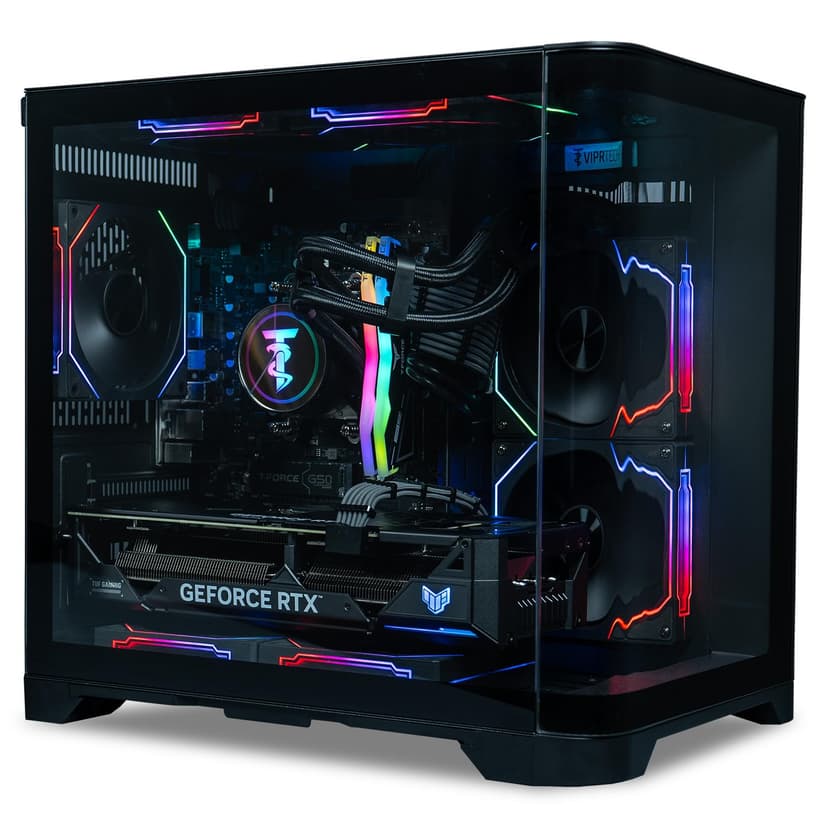 ViprTech Reaper 4.0 Gaming PC - AMD Ryzen 7 8700F (5.0Ghz Liquid Cooled), RTX 5070 12GB, 32GB DDR5 RAM, 2TB NVMe SSD, 800W Gold, VR-Ready, WiFi BT, Win 11, Desktop Computer, Black