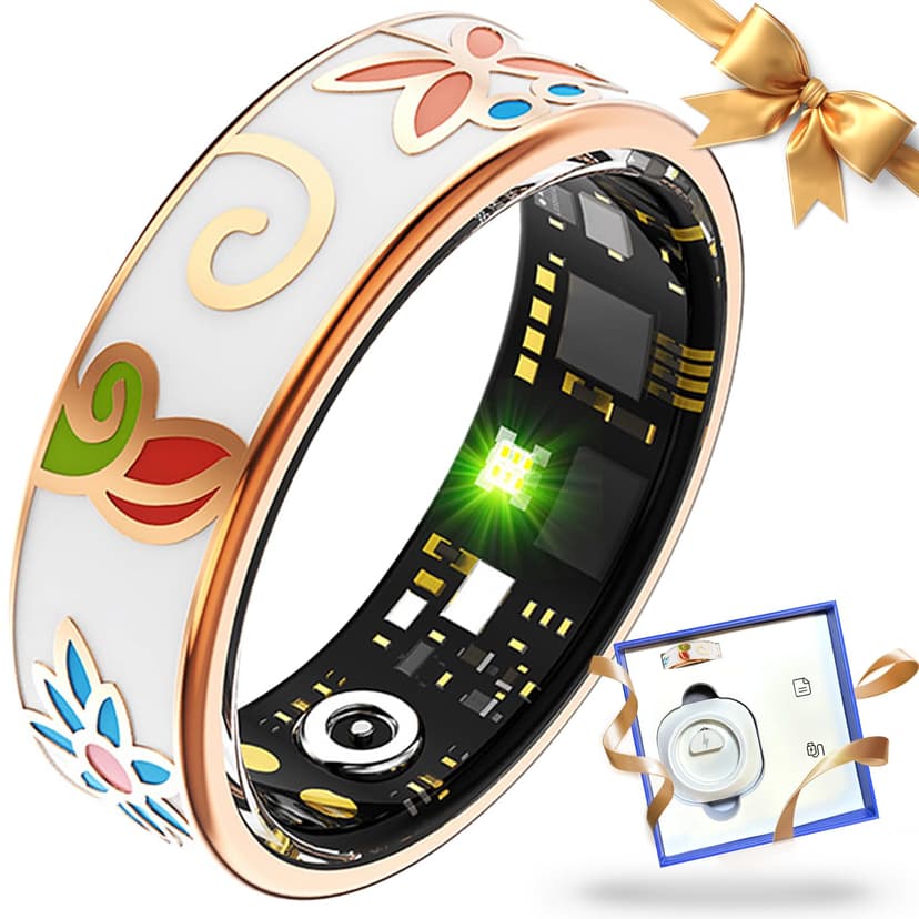 Smart Ring Health Tracker for Women Men, Sleep Tracker with Heart Rate,SpO₂,Blood Pressure, Fitness Ring for Activity Monitoring, No Subscription, Step Tracker Ring for ios&Android (Enamel color, #9)