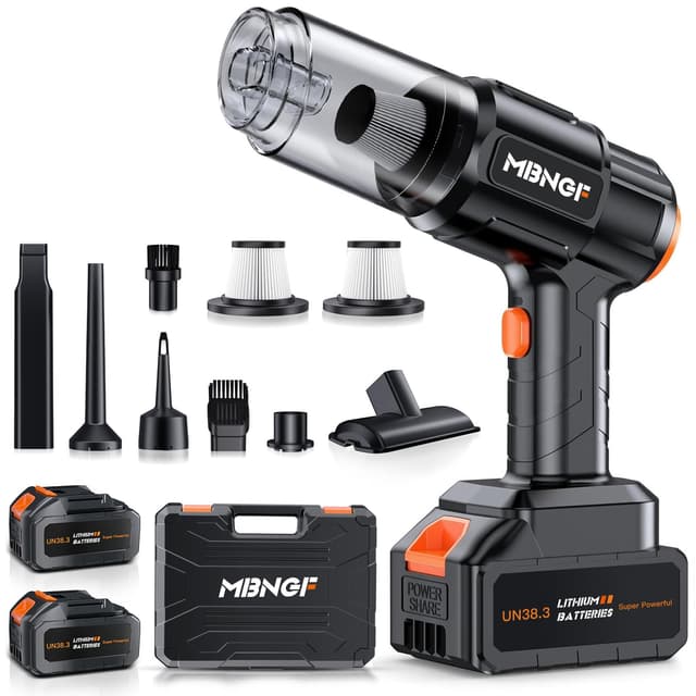 MBNGF Car Vacuum Portable Cordless,35000PA High Power Suction & Blower, Handheld Vacuum Cleaner for Car, Home, Desktop, Keyboard,Birthday Gifts for Men Dad Husband(Midnight Black)