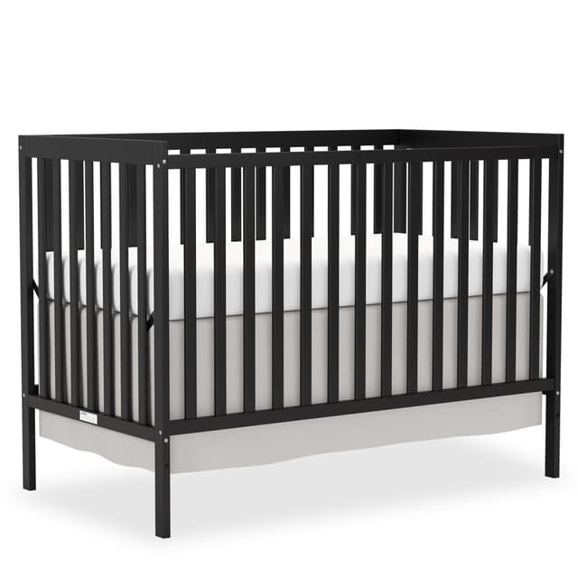 Goldzone Baby Crib 5-in-1 Convertible, Wooden Nursery Cribs Converts to Toddler Bed, Daybed and Full Size Bed, 3 Adjustable Base, Non-Toxic Finish