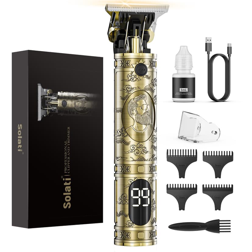 Hair Clippers for Men Cordless Professional Beard Trimmers with LCD Display Electric Grooming Rechargeable Shaver Zero Gapped T/Blade Cutting Kit Gift for Women Men Children