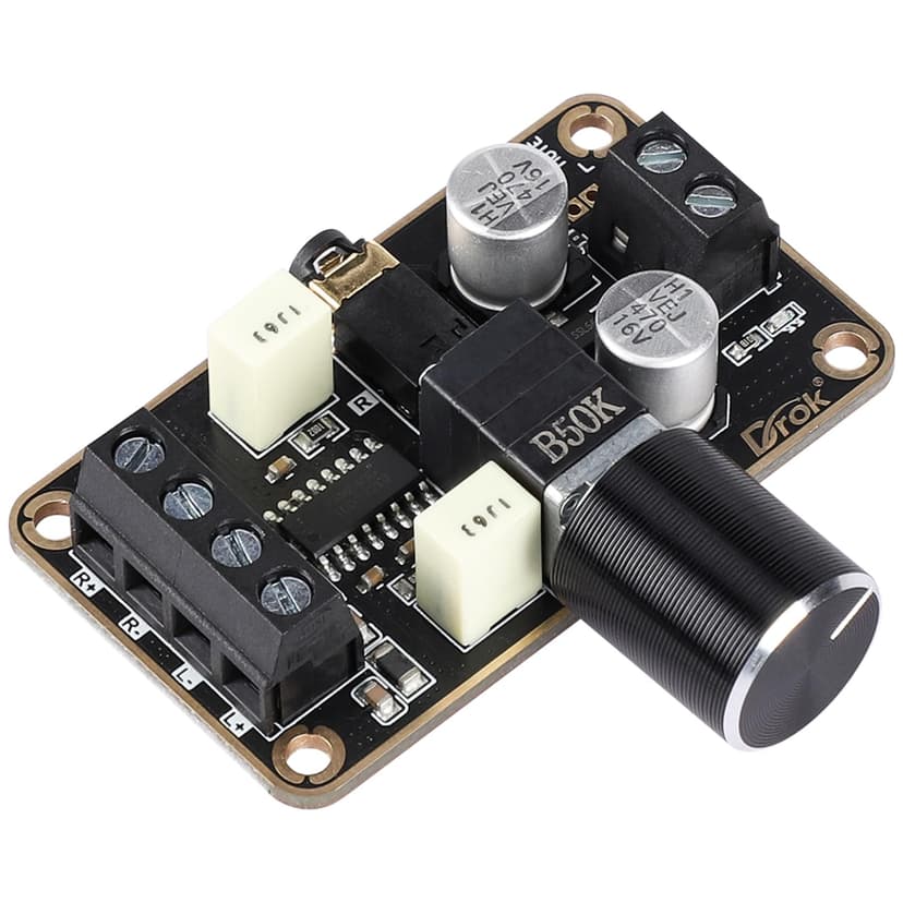 DROK 5W+5W Mini Audio Amplifier Board PAM8406 DC 5V Digital Stereo Power Amp 2.0 Dual Channel Class D Amplify Module for Speaker Sound System DIY