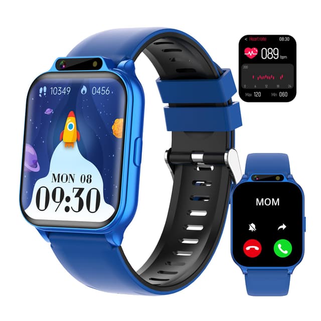 Kids Smart Watch with Fitness Tracker, Waterproof, Heart Rate/Sleep Monitor, Sport Mode, Camera, Video, Recorder, Music, DIY Wallpaper, Game, SOS Button, NO APP/Phone, Gifts for Boy Girl 4-13 Year Old