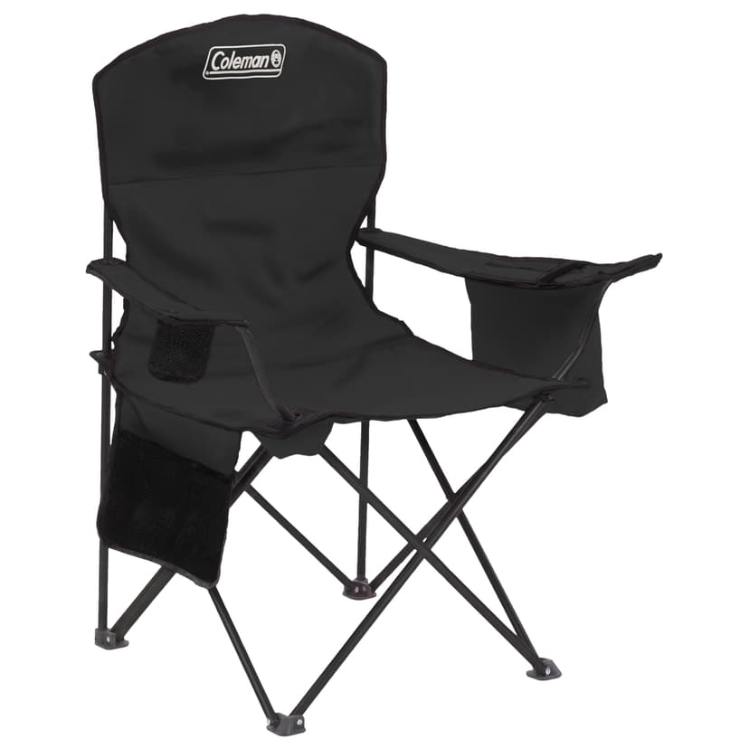 Coleman Portable Camping Chair with 4-Can Cooler, Cushioned Seat & Back with Side Pockets & Cup Holder, Carry Bag Included, Great for Camping, Tailgating, Firepits, Patio, & More