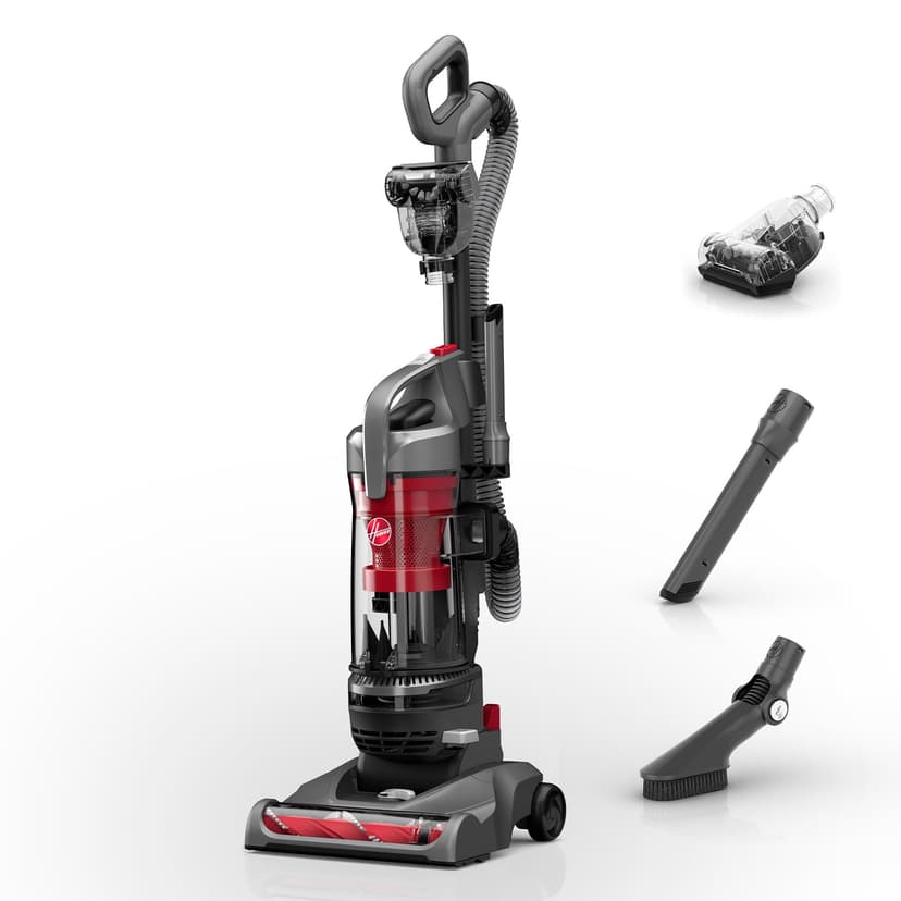 Hoover Rewind Pet Upright Bagless Vacuum Cleaner for Carpet and Hard Floors, Automatic Cord Rewind, Above Floor Cleaning Corded Vacuum Cleaners for Home Use, Gray