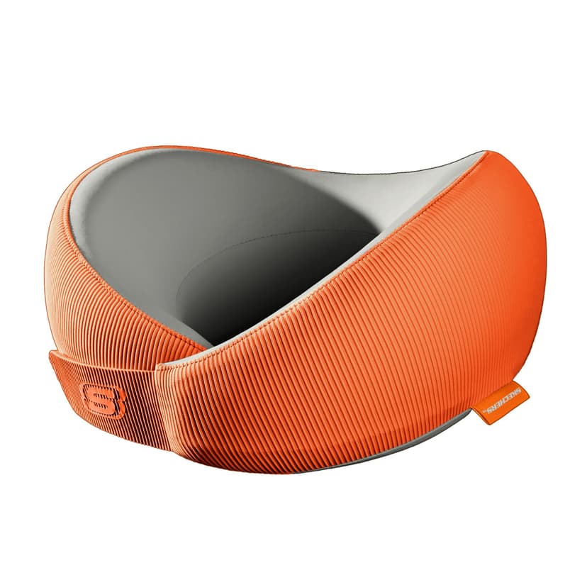 Skechers Women's Memory Foam Neck Pillow, Comfortable & Breathable Travel Pillow, Neck Pillow Airplane for Travel, Car Rides, Home, and Office Use, Ergonomic Design for Men and Women,Orange