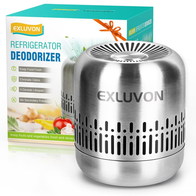 Exluvon Refrigerator Deodorizer,Lasts for 10 Years,Fridge Deodorizer Kitchen Gadgets Odor Eliminator for Fridge & Freezer, Room,RV and New Home,More Effective Than Baking Soda Charcoal Air Purifier