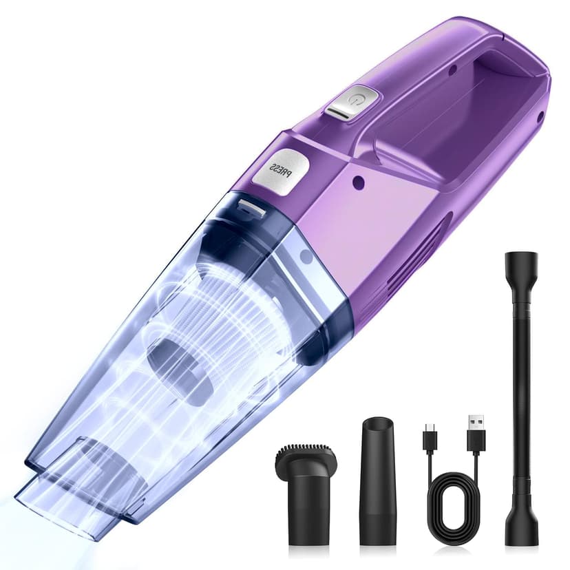 Bossdan Handheld Vacuum Cordless – Car Vac Portable with 8KPA & Multi Accessories & Low Noise, Lightweight Hand Held Vacuum Cordless Rechargeable for Car/Home/Dust/Pet Hair, Mine Portable Vacuum