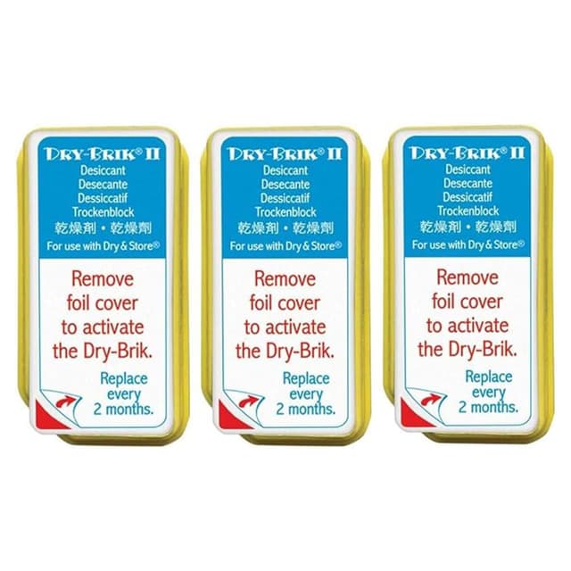 Dry-Brik® II Desiccant Blocks - 3 Blocks (1 Pack of 3 Blocks)| Replacement Moisture Absorbing Block for the Global II and Zephyr by Dry & Store | Hearing Device Dehumidifiers