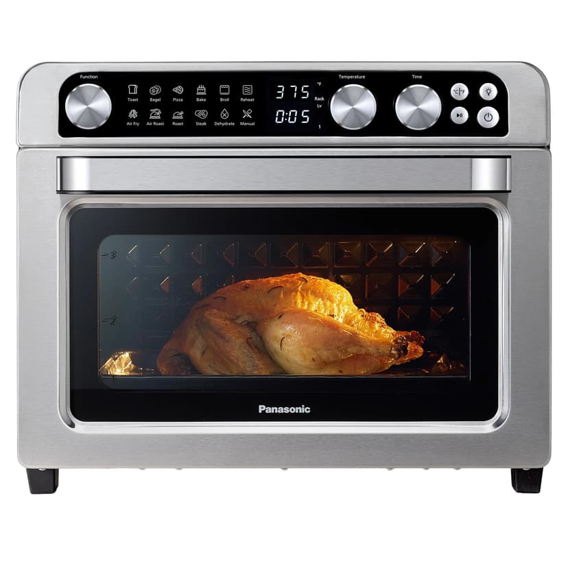 Panasonic FlashXpress Family Size Air Fryer Toaster Oven Combo, 11 Cooking Functions, 1800W PFAS-Free, Double Infrared Heating, Temperature Control Dial, Stainless Steel - NB-G211P