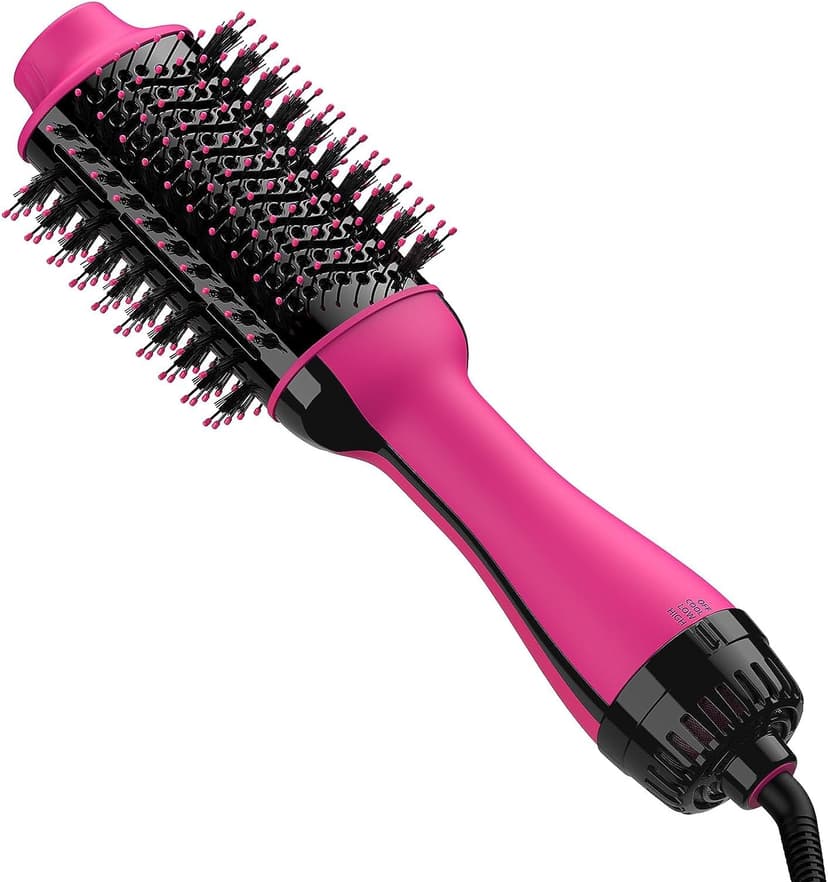 Hair Dryer Brush Blow Dryer in One, Upgraded 4 in 1 Hair Dryer and Styler Volumizer with Negative Ion Anti-frizz Ceramic Titanium Barrel Hot Air Hair Straightener Brush