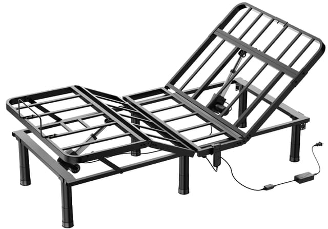 SunsGrove Twin XL Adjustable Bed Frame, Wired Remote Control, Independent Head and Foot Incline, Electric Bed Frame Base, Adjustable Bed Leg with 2 Height Options, Easy Assembly