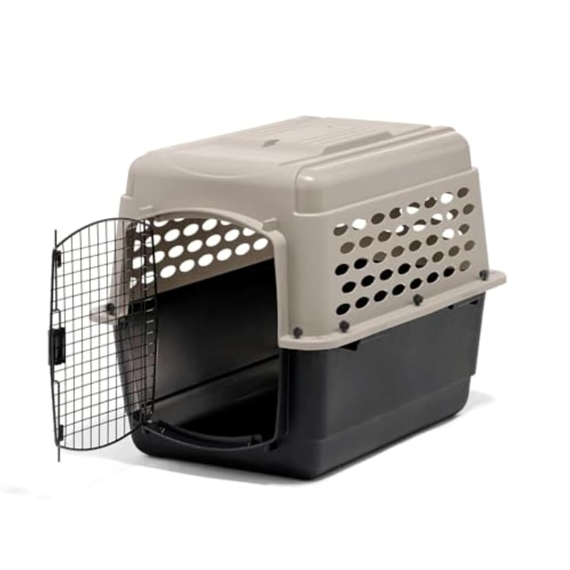 Petmate Vari Dog Kennel - Portable Dog Carriers & Crates for Medium Dogs, Airline-Friendly, Durable Plastic, Pet Carrier For Home and Travel, 32 Inches, Taupe and Black