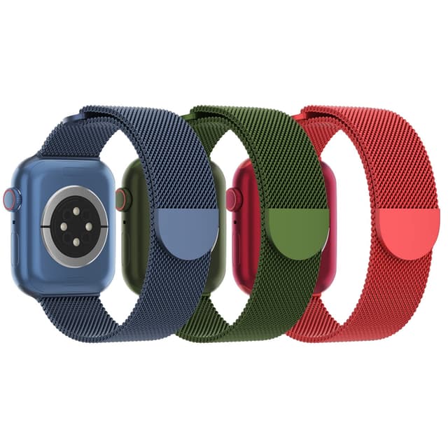 STEEZRD 3 Pack Mesh Metal Apple Watch Bands, 38mm-45mm, Stainless Steel Magnetic Loop Band Replacement for Ultra 2 iWatch Series 9/8/SE/7/6/5/4/3/2/1