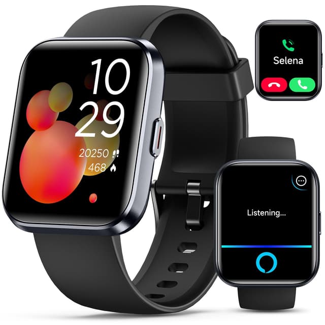 Smartwatch for Women/Men, Compatible with Android & iPhone, 1.8'' Fitness Tracker Watch with Alexa, Call & Notification Alerts, Heart Rate & Sleep Monitor, 120 Sports Modes, Waterproof Smart Watch