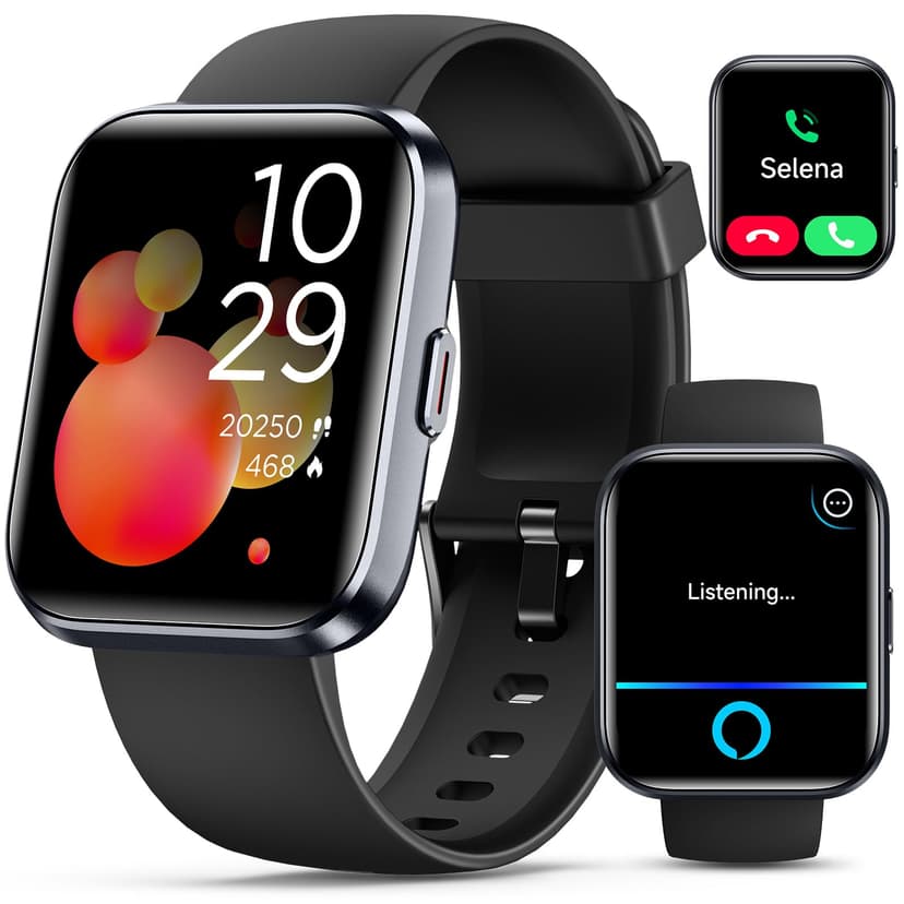 Smartwatch for Women/Men, Compatible with Android & iPhone, 1.8'' Fitness Tracker Watch with Alexa, Call & Notification Alerts, Heart Rate & Sleep Monitor, 120 Sports Modes, Waterproof Smart Watch