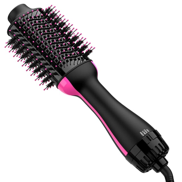 Hair Dryer Brush Blow Dryer in One, Upgraded 4 in 1 Hair Dryer and Styler Volumizer with Negative Ion Anti-frizz Ceramic Titanium Barrel Hot Air Hair Straightener Brush