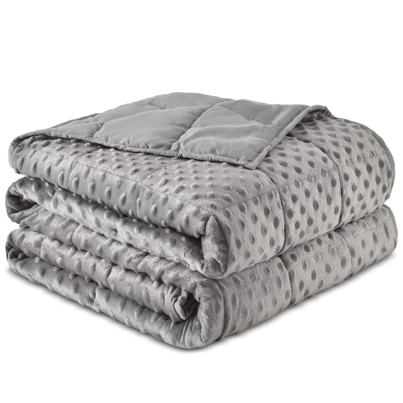 Sivio Weighted Blanket for Adults (15 lbs, 48" x 72") Soft Minky Heavy Blanket for Sleeping Perfect for 140-160 lbs, Twin Size Breathable Weighted Throw Blanket, Machine Washable, Grey