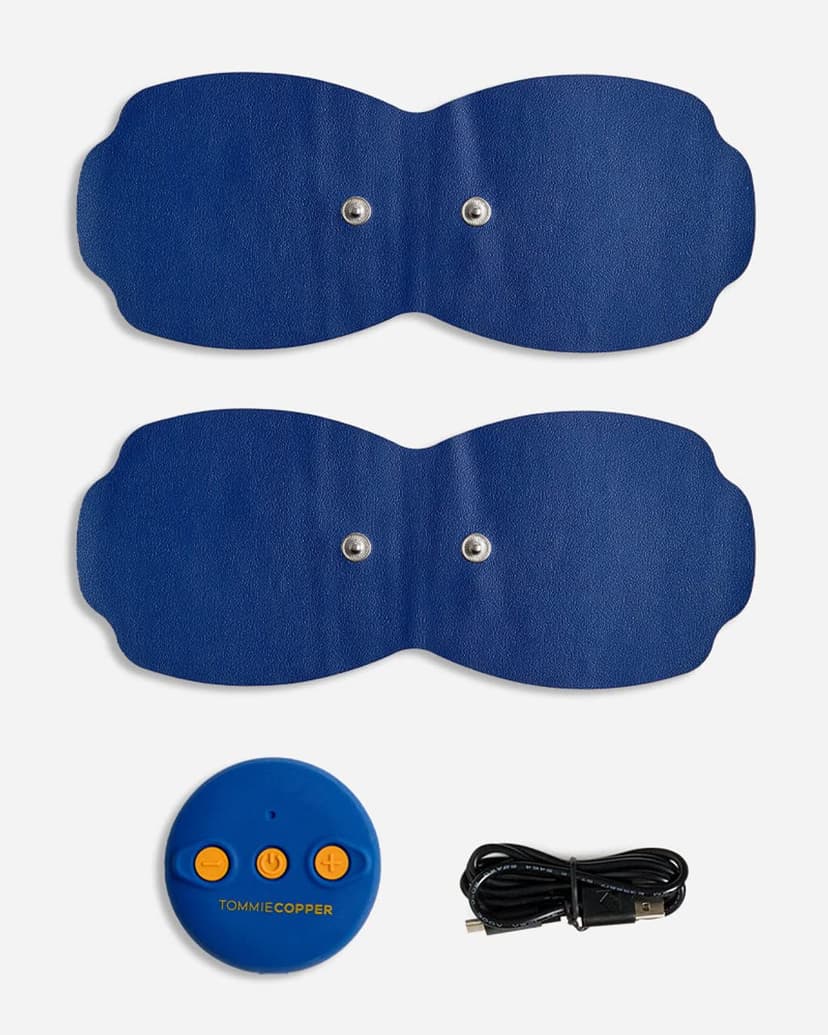 Tommie Copper Wireless TENS Therapy Device – Muscle Stimulation & Recovery Support – 6 Modes, 20 Intensity Levels, USB Rechargeable, 2 Reusable Electrode Pads – Portable & Easy to Use