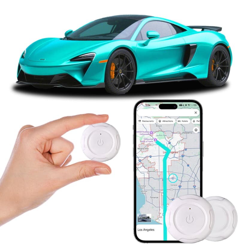 GPS Tracker for Vehicles, No Monthly Fee No Subscription, Mini Hidden Magnetic Real-Time GPS Tracker, Car Tracker Device for Cars Kids Pets Elderly Personal Use, Compatible with Android & iOS