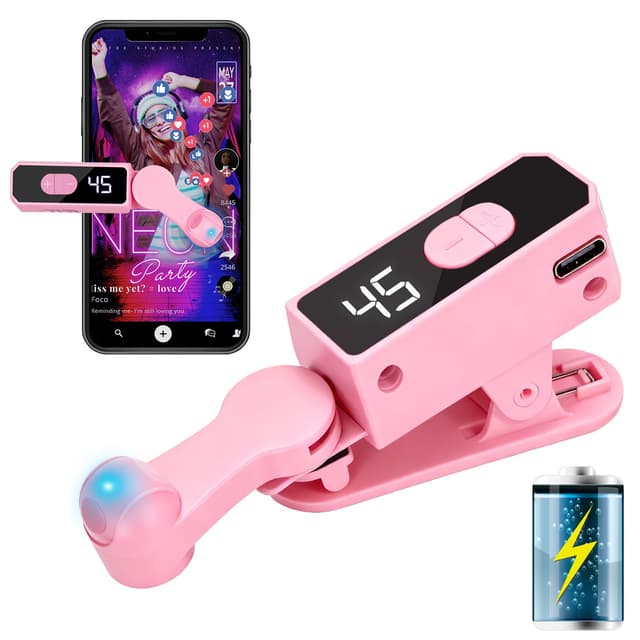 Raisetip Portable Auto Clicker for iPhone iPad Android Built-in Battery with Strong Battery Life Hands-Free Silent Operation Handy, Auto Tapper for Tiktok Live，Gaming,Likes & Reward Tasks (Pink)