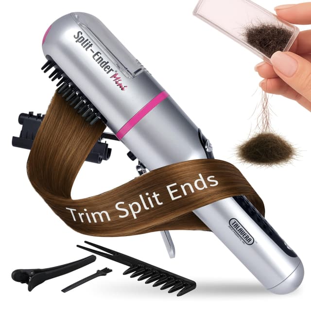 Split Ender Mini – Original Cordless Split End Hair Trimmer for Dry, Damaged, Brittle, Broken, Curly, Frizzy, or Straight Hair – Battery Operated (3 AAA) – At Home Hair Care & Styling Tool – Pink