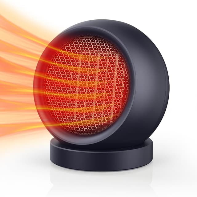 Coolfor Desk Heater,600W Energy Efficient Space Heater for Indoor Use,PTC Ceramic Fast Heating Electric desktop Heater for Home Bedroom Office Desk Purple-sliver