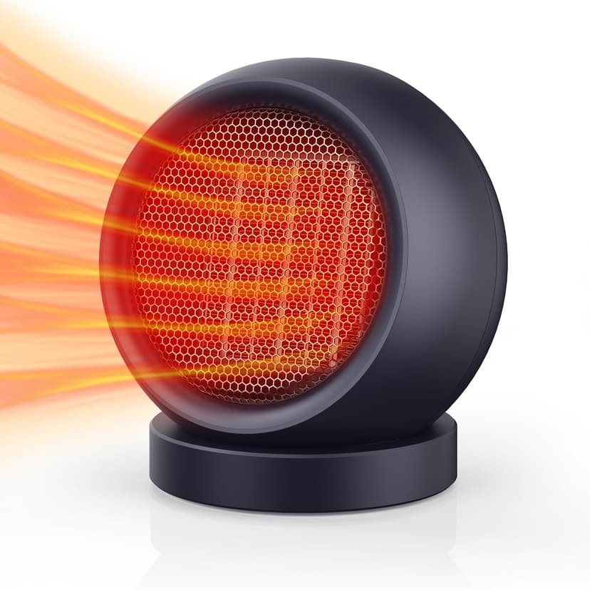 Coolfor Desk Heater,600W Energy Efficient Space Heater for Indoor Use,PTC Ceramic Fast Heating Electric desktop Heater for Home Bedroom Office Desk Purple-sliver