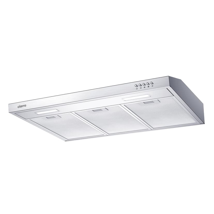 CIARRA Ductless Range Hood 30 inch Under Cabinet Hood Vent with 3 Speed Exhaust Fan Push Button Ducted and Ductless Convertible