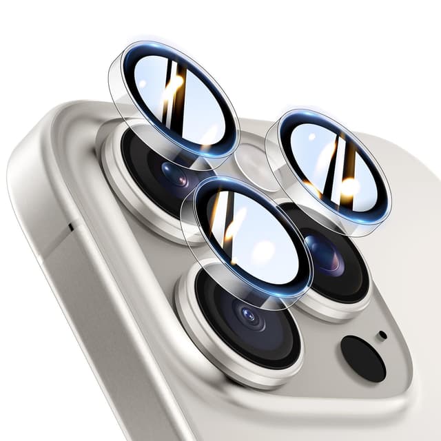 TOCOL for iPhone 16 Pro Max Camera Lens Protector/iPhone 16 Pro Camera Lens Protector Tempered Glass HD Individual Scratch Resistant Cover Accessories Case Friendly 2 Pack（Clear）