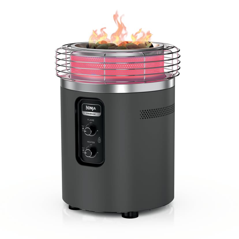 Ninja Fireside360™ Outdoor Heater & Fire Pit | 3 Modes: Flame, Heat, Flame & Heat | Portable for Patio, Deck, Camping | Easy Control Smokeless Flames | Push to Start Ignition | Charcoal | OF101AMZ