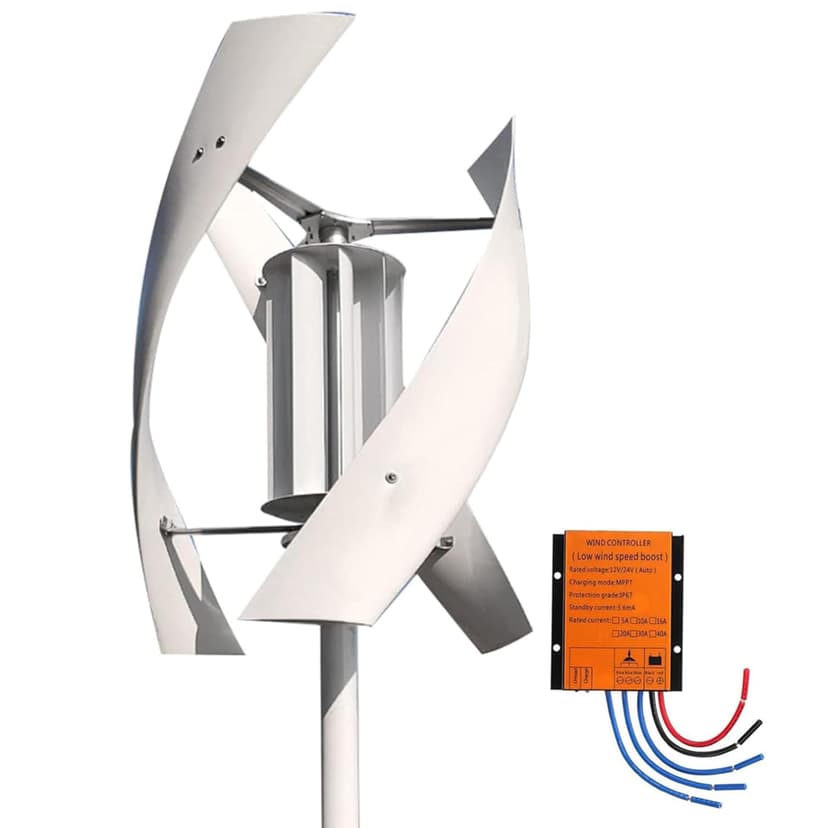 MazmornFly 3000W Garden Vertical Wind Turbine Generator Kit, Three-Phase AC Vertical Wind 12V 24V 48V 220V Wind Turbine with MPPT Controller for Home Industrial Energy Equipment 48V