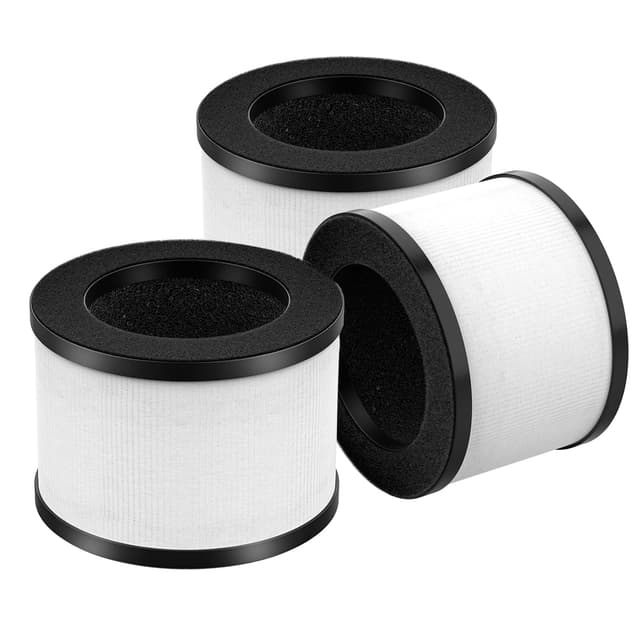 3 Pack TZ-K1 Replacement Filter Compatible with FreAire KN6391, Compatible with ToLife TZ-K1, Compatible with VOOPNU DH-JH12, for MK-01 MK-06, MJ012H, 3-in-1 Filter Replacement for Smoke Pollen, White